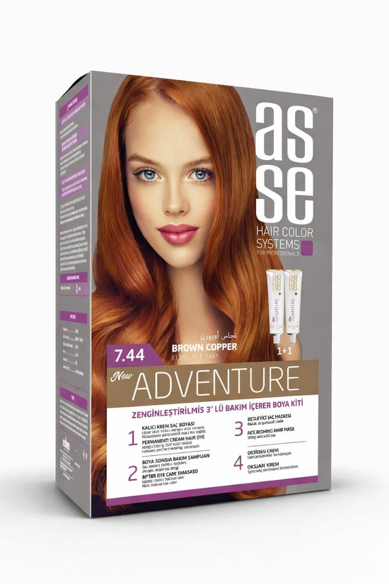 Asse Set Saç Boyası No: 7.44 50+50 Ml Kumral Bakır