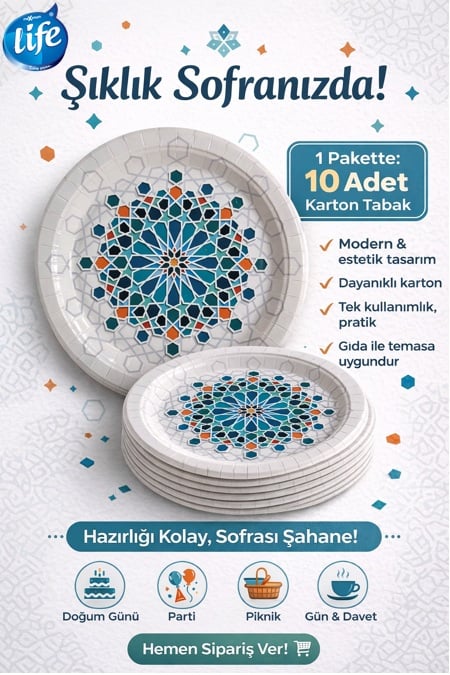 Life Lüks Karton Tabak 10'lu ( Beyaz Model )