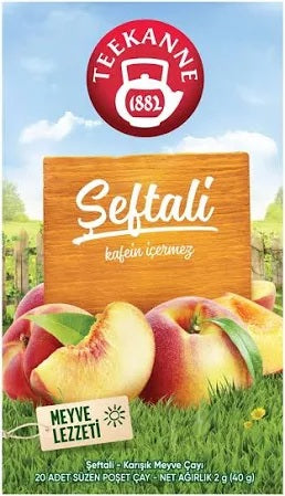 Teekanne 20li Süzen Poşet Çay Şeftali Çayı Meyve Lezzeti (kafein İçermez) 40gr