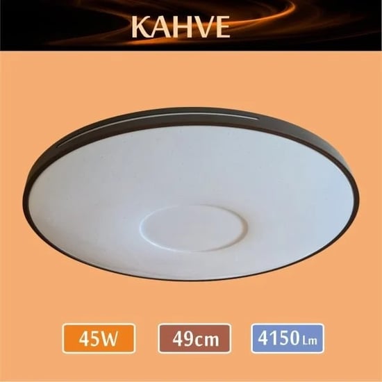 Erbay Sıva Üstü Led Panel Yuvarlak 45 Watt-Kahve Desenli-Beyaz-Günışığı