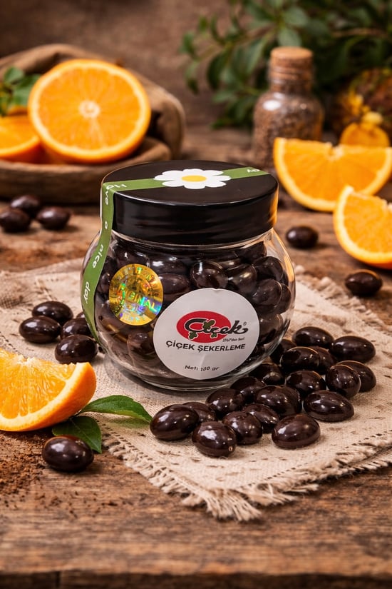 Çiçek Şekerleme Bitter Çikolatalı Portakallı Draje 100 Gr