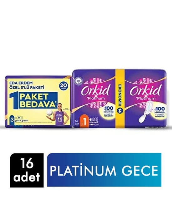Orkid Hijyenik Ped Platinum Süper Eko 16'lı Gece