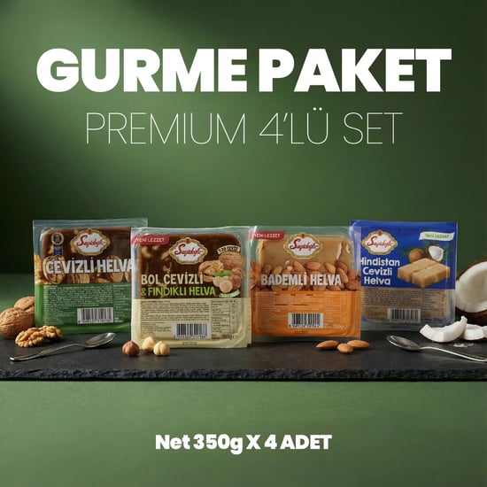 Seyidoğlu Yaz Helva Çeşitleri 350 Gr 4'lü Set – Bademli, Cevizli, İncirli, Kuru Meyveli