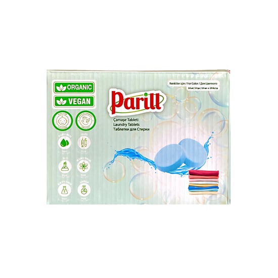 Parill Renkli Çamaşırlar İçin Çamaşır Tableti 24 Yıkama – Organik & Vegan