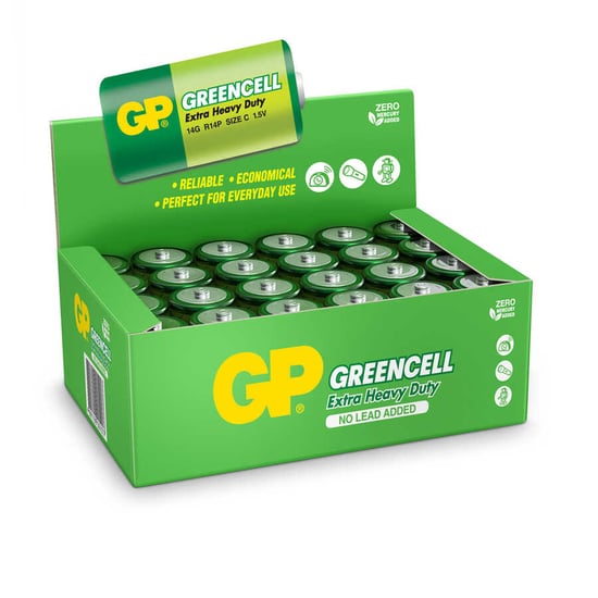 Gp Batteries Gp14g Greencell R14p/1235/c Boy Orta Pil, 1.5 Volt, 24'lü Kutu