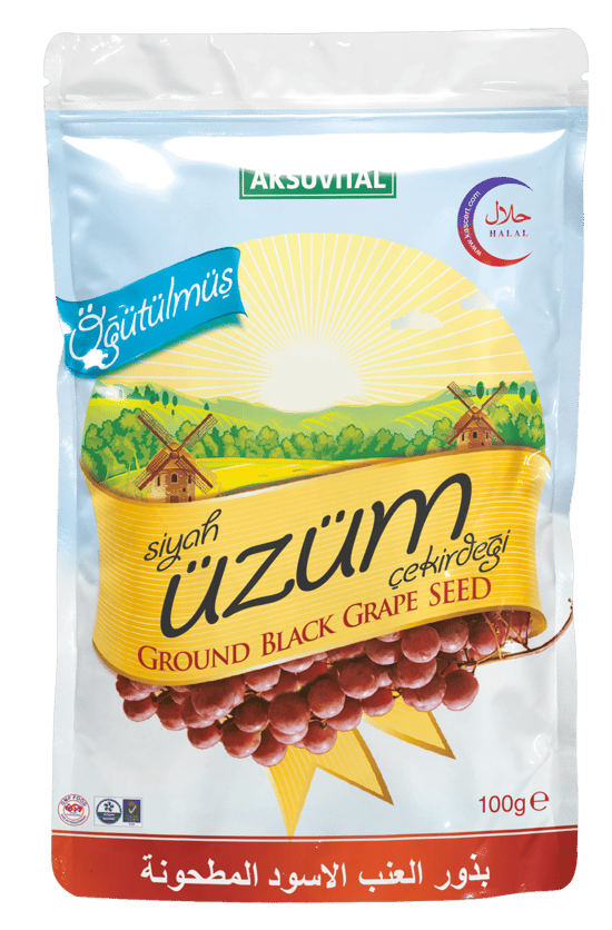 Aksuvital Öğütülmüş Siyah Üzüm Çekirdeği 100 Gr