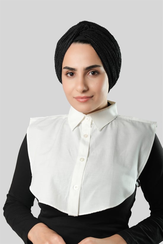 Hürrem Bone Krem Gömlek Yakalı Boyunluk Terikoton Düz 1015_40