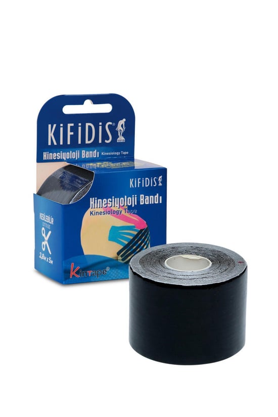 Kifidis Kinesiyoloji Bandı Kesileilir 3,8 Cm X 5 M Siyah / Black
