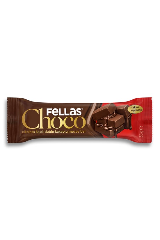 Fellas Choco - Çikolata Kaplı Duble Kakaolu Meyve Bar (35 G) X12 Adet