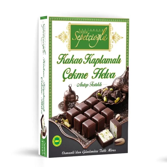 Kastamonu Meşhur Sepetçioğlu Kakao Kaplamalı Antep Fıstıklı Çekme Helva 160g