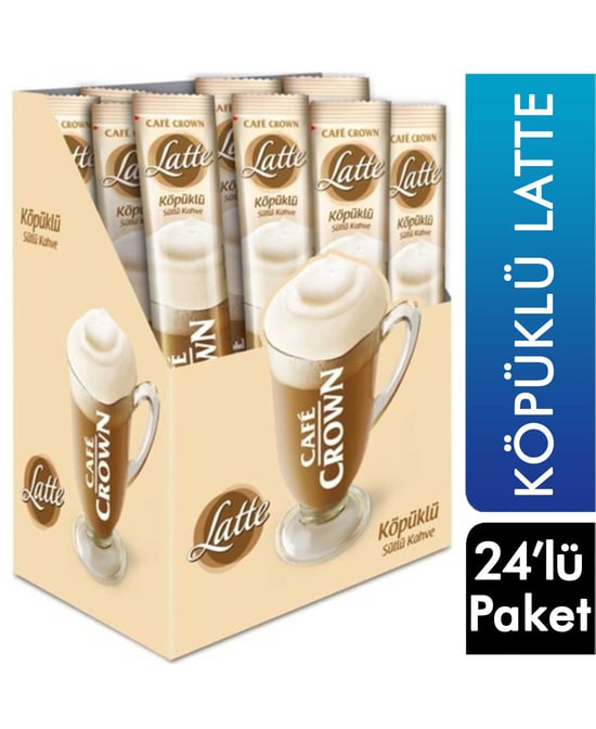 Cafe Crown Kahve Köpüklü Sütlü Latte 24'lü Paket