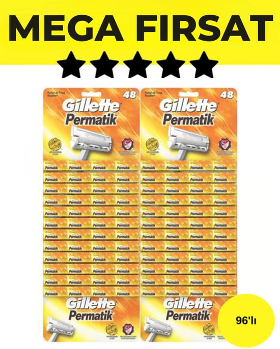 Gillette Permatik Tıraş Bıçağı 96'lı Kartela