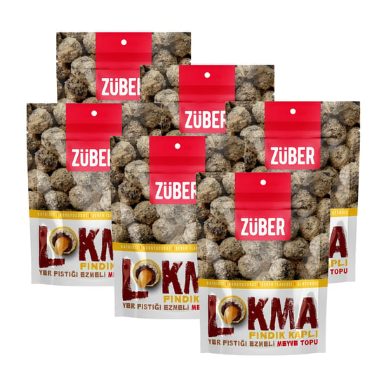 Züber Lokma Fındık Kaplı Yer Fıstığı Ezmeli Meyve Topu 96 gr