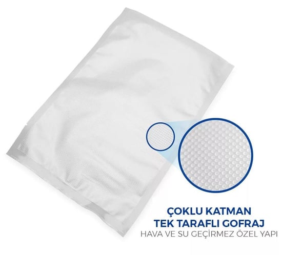 Private 5 Kg Gofrajlı 90 Mikron Ev Tipi Gıda Vakum Poşeti 25x35 Cm