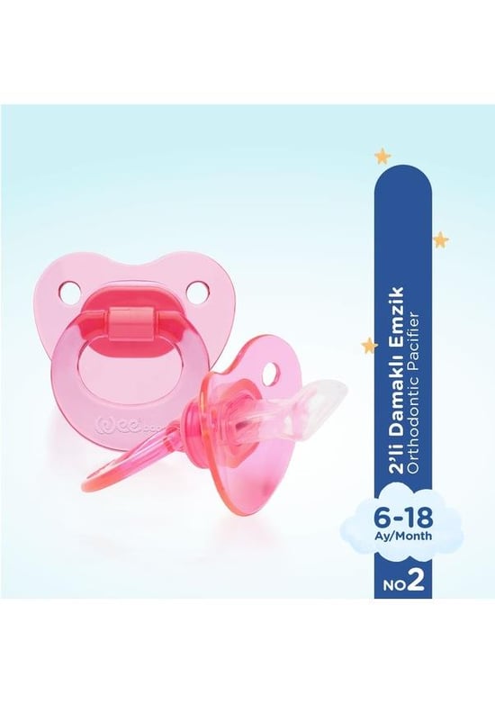 Wee Baby 2'li Damaklı Emzik No:2 6-18 Ay Pembe