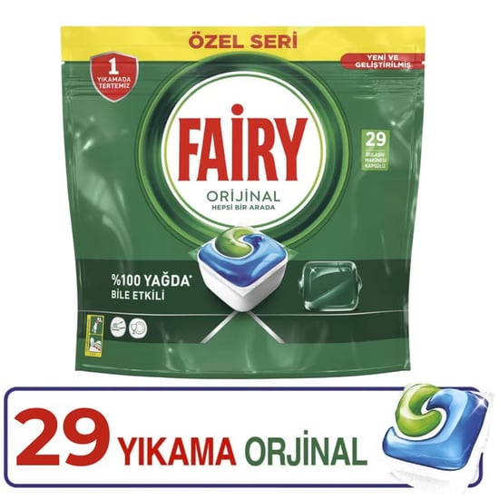 Fairy Hepsi Bir Arada 29 Yıkama Bulaşık Makinesi Tableti