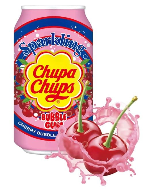 Chupa Chups Sparkling Cherry Bubble Gum Flavour 345 Ml