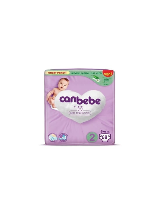 Canbebe Bebek Bezi 72'li Paket + Islak Mendil Hediye Mini 1 (3-6kg)