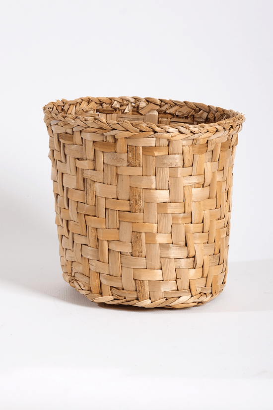 Kapalı Hasır Örgü Çiçek Saksısı H :26 Cm