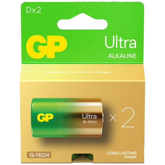 Gp Batteries G-tech Ultra Alkalin Kalın Lr20 - D Boy 1.5v Pil 2'li Kart