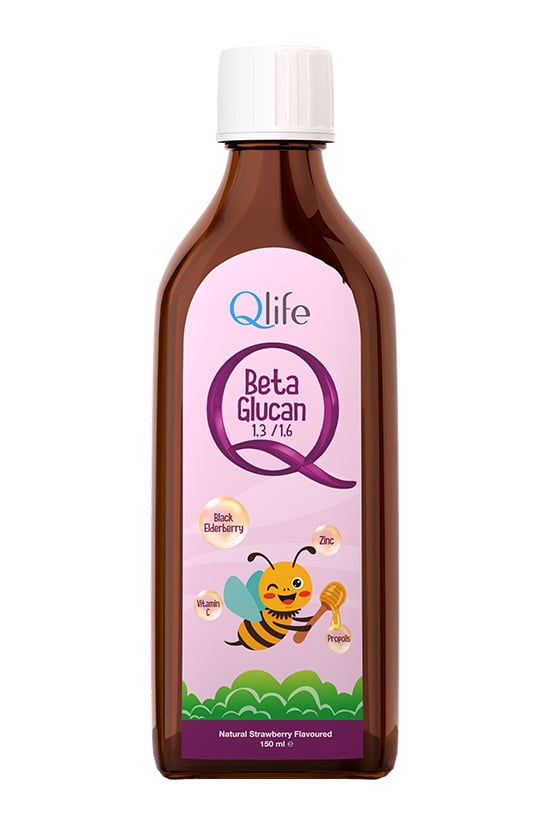 Qlife Beta Glukan C Vitamini ve Çinko ve Probilisli Çilek Aromalı Şurup 150 ml