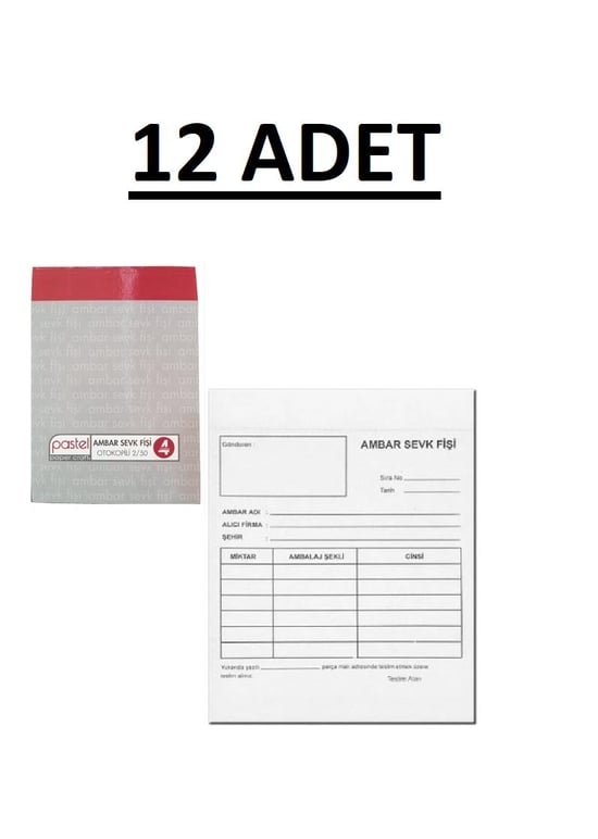 2/50 Ambar Sevk İrsaliye 3nüsha 12 Adet