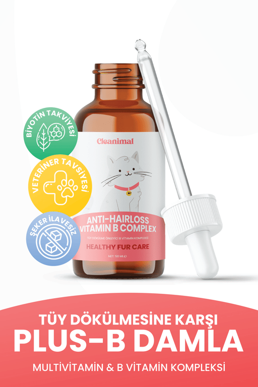 Cleanimal Kediler İçin Tüy Dökülme Önleyici Plus B Damla – 50 Ml