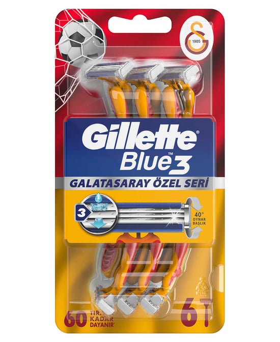 Gillette Blue 3 Tıraş Bıçağı 6'lı Blister Galatasaray
