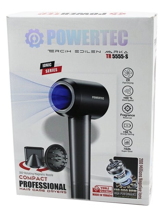 POWERTEC TR-5555-S Fön Saç Kurutma Makinesi -