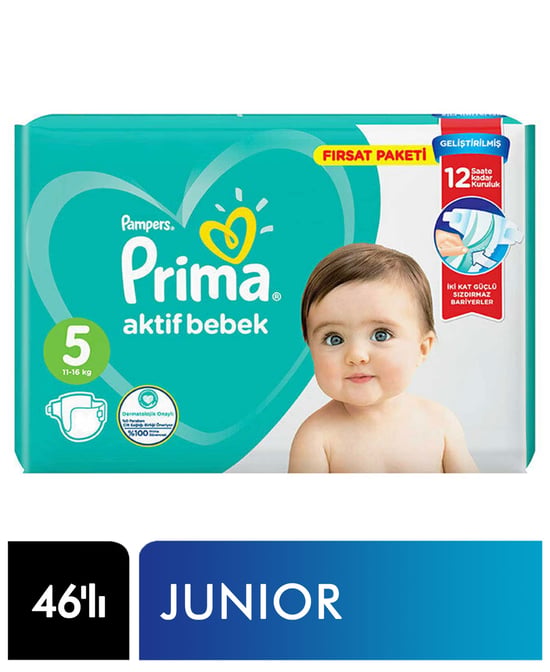 Prima Pampers Bebek Bezi Aktif Bebek Fırsat Paketi 5 No 46 lı