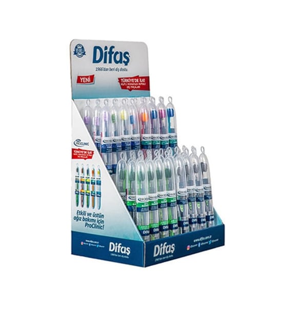 Difaş Proklinik Diş Fırçası 48'li Masaüstü Katlı Set