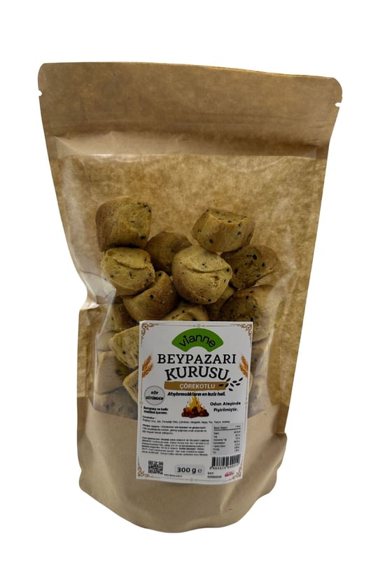 Vianne Beypazarı Kurusu Çörekotlu - Tereyağlı 300 G - Odun Ateşinde Pişirilmiştir