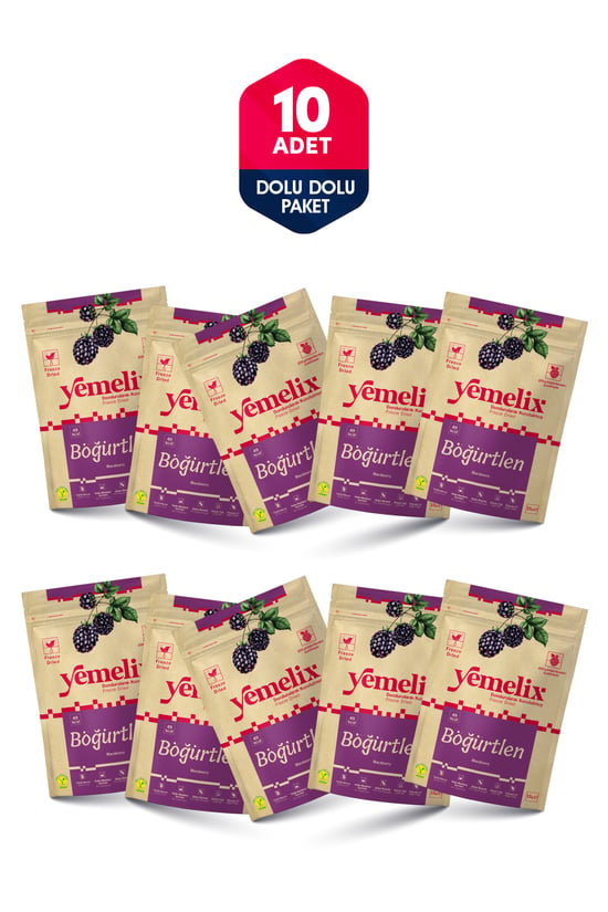 YEMELİX Freeze Dried 10'lu Dolu Dolu Paket Böğürtlen Kuru Meyve Cipsi - Dondurularak Kurutulmuş Böğürtlen 15