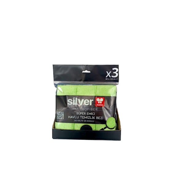 Silver Home 265 Gsm 32x32 Cm 3'lü Süper Emici Kurulama Bezi-yeşil