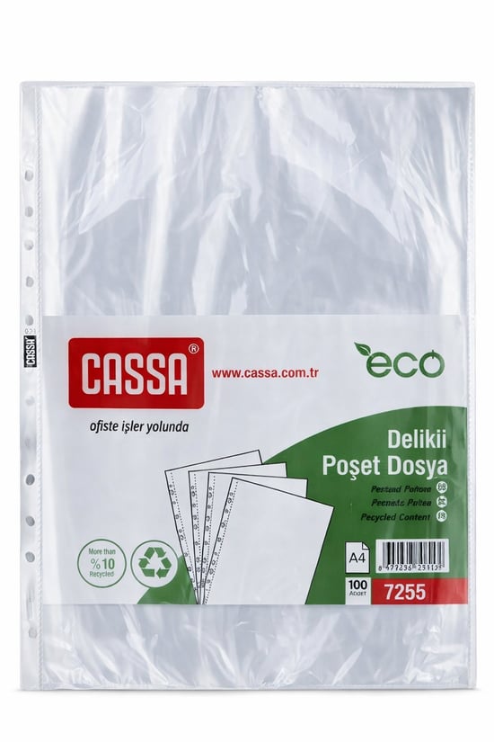 Cassa A4 Şeffaf Poşet Dosya 100'lü Paket
