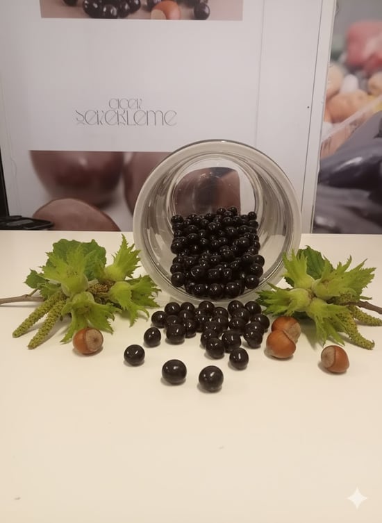 Çiçek Şekerleme Bitter Çikolatalı Fındık Draje 1 Kg