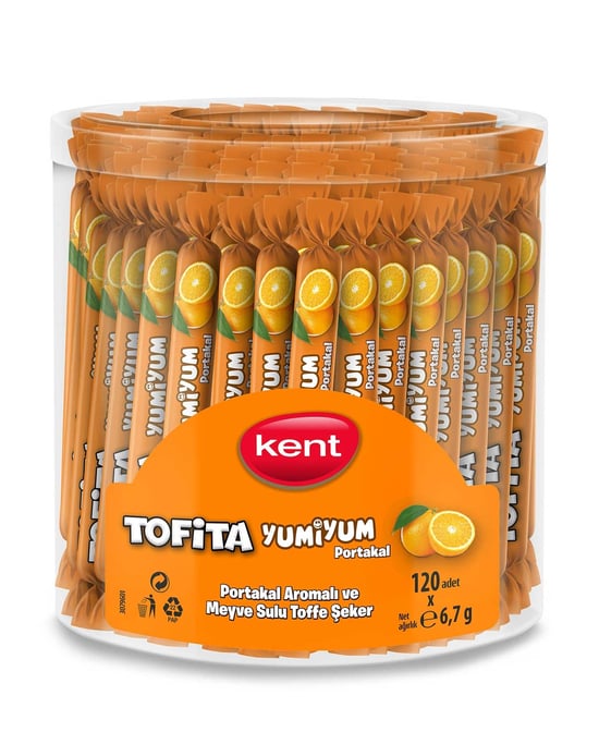 Tofita Yumiyum Şeker 6,7 gr 120’li Paket Portakallı