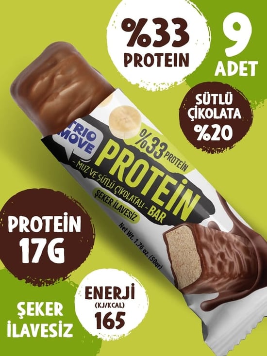 Trio Move %33 Protein Bar Muz ve Sütlü 50 Gr
