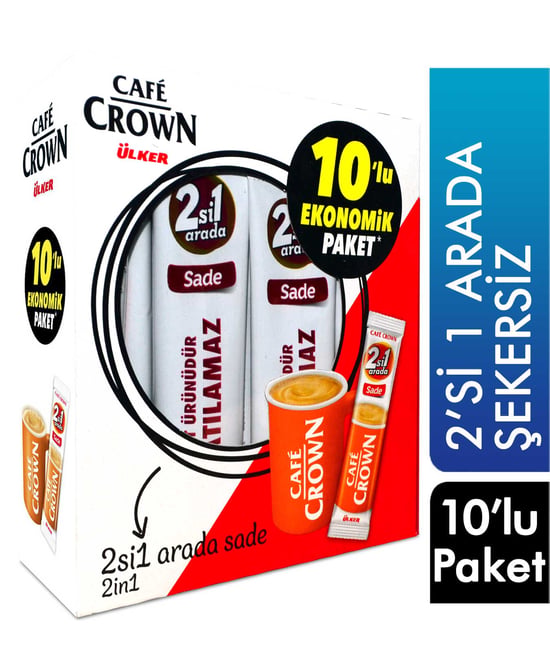 Cafe Crown Kahve 2'si 1 Arada 10'lu Paket Şekersiz