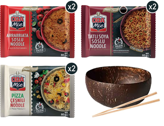 Oba Mie Süper Seri Kit 80 Gr 6 Adet + 1 Adet Bambu Kase