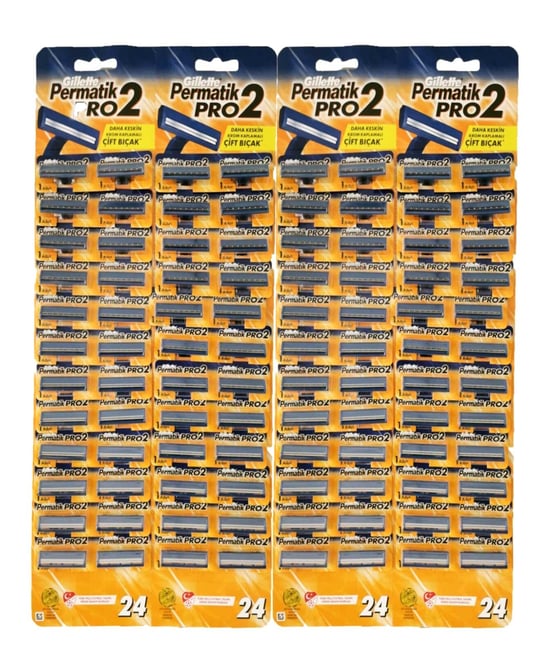 Gillette Permatik Pro2 Tıraş Bıçağı 96'lı Kartela (48x2)