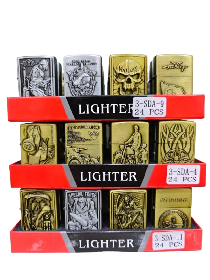 İ-lighter Metal Kabartma Baskılı Zippo Çakmak Gold-gümüş