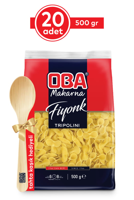 Oba Makarna Fiyonk 500 Gr * 20 Adet