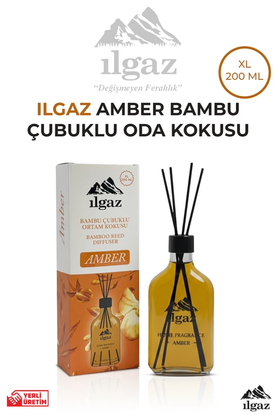 Ilgaz Amber Bambu Çubuklu Oda Kokusu 200 ML | XL Red Diffuser