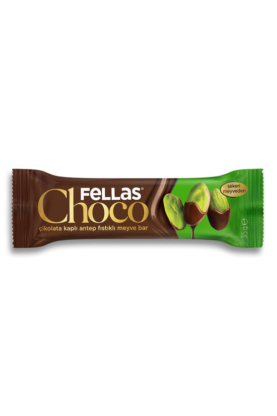 Fellas Choco - Çikolata Kaplı Antep Fıstıklı Meyve Bar (35 G) X 12 Adet