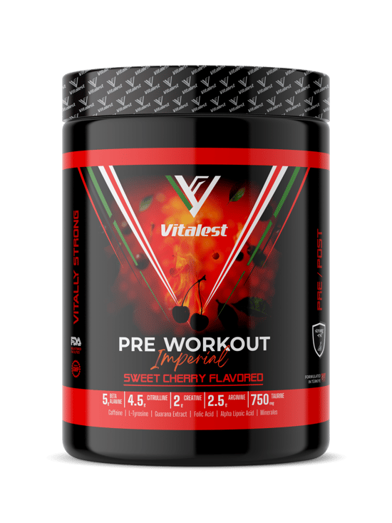 Vitalest Pre Workout Kiraz Aromalı 468g. 26 Servis