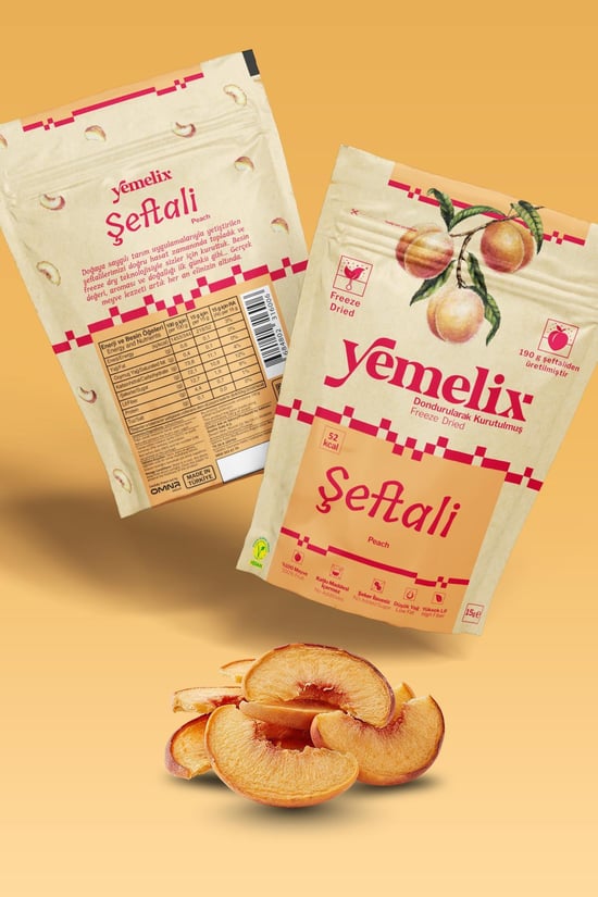 Yemelix Freeze Dried Şeftali Kuru Meyve Cipsi - Dondurularak Kurutulmuş Şeftali 15g
