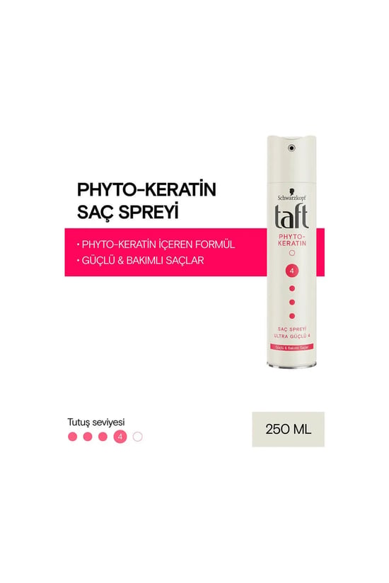 Taft Phyto-keratin Ultra Güçlü No:4 Saç Spreyi 250 Ml