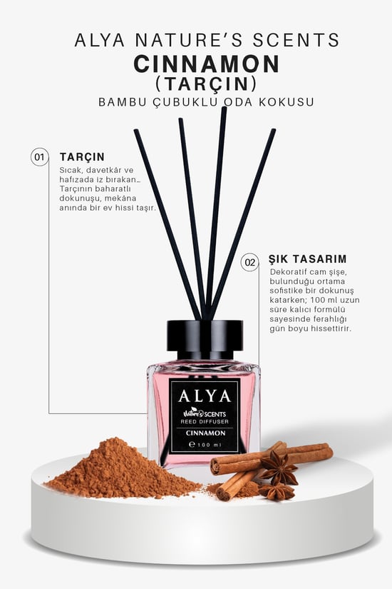 Alya Nature's Scents Cinnamon Bambu Çubuklu Oda Kokusu- Tarçın Kokusu