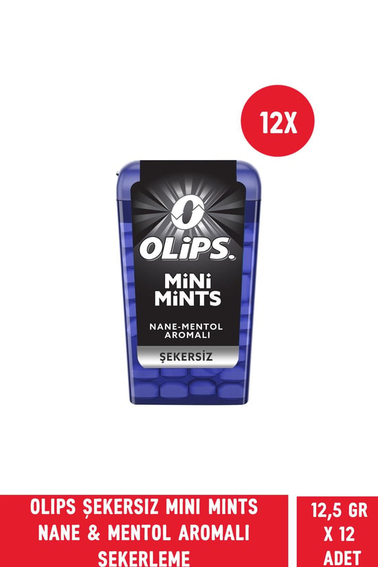 Olips Mini Mints Şekersiz Nane & Mentol Aromalı Şekerleme 12,5 Gr 12 Adet
